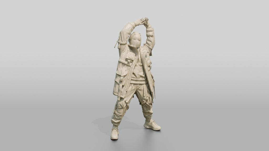 Techwear Woman Stretching Her Arms