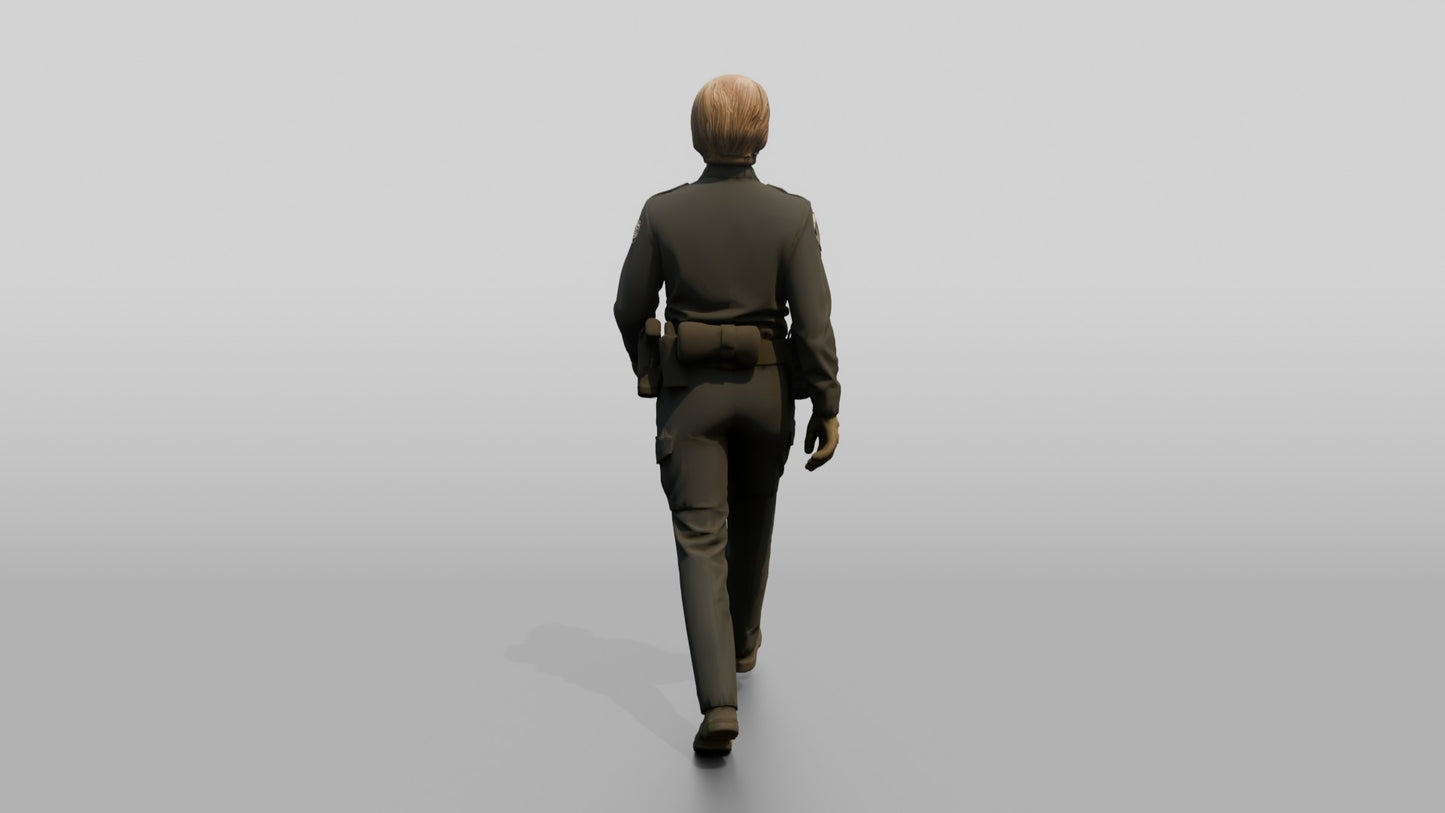 Female Police Officer Walking on Patrol