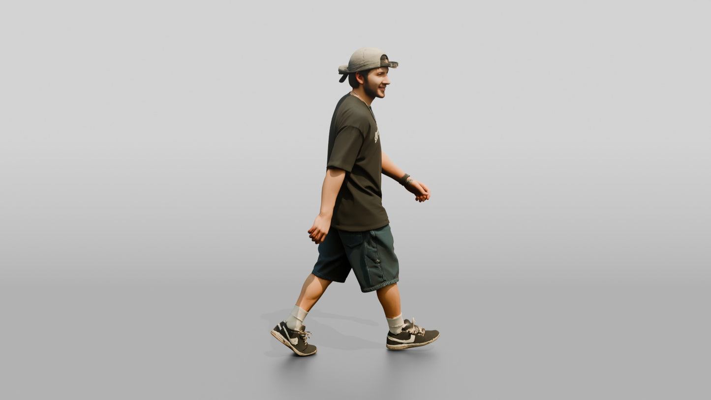 Latino Man Skating Down the Boardwalk