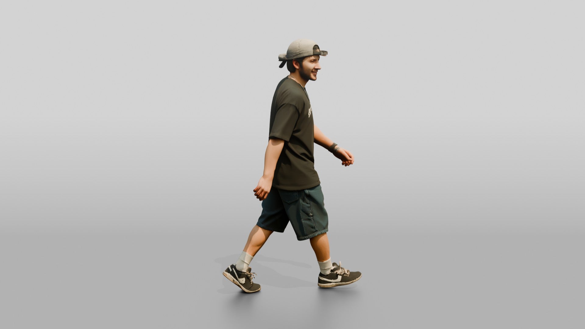 Latino Man Skating Down the Boardwalk
