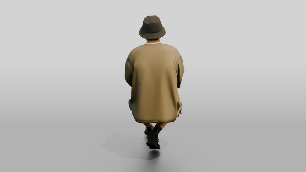 Man Gesturing in Oversized Streetwear