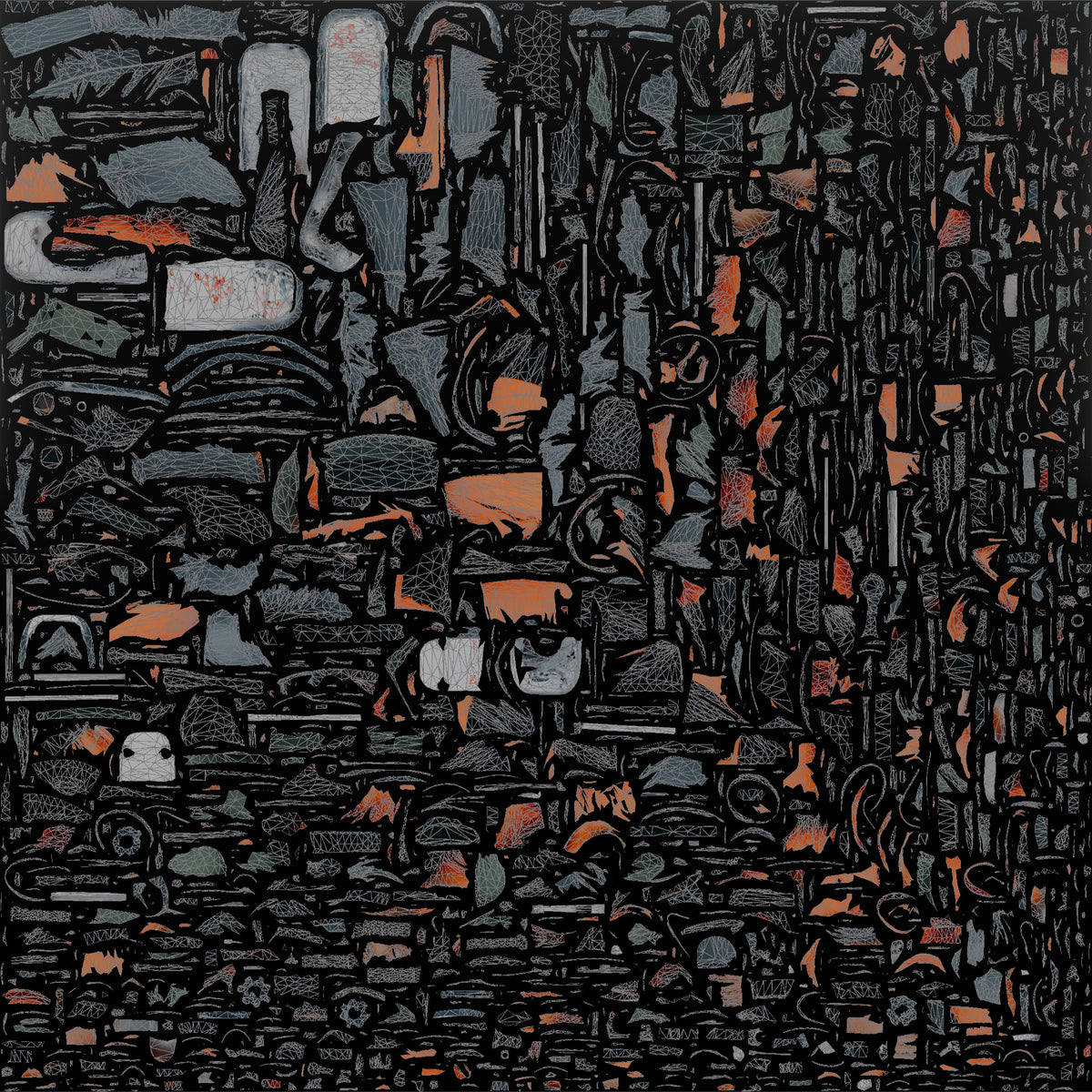 Winter Hiker Stepping Through Deep Snow - UV layout, base color map