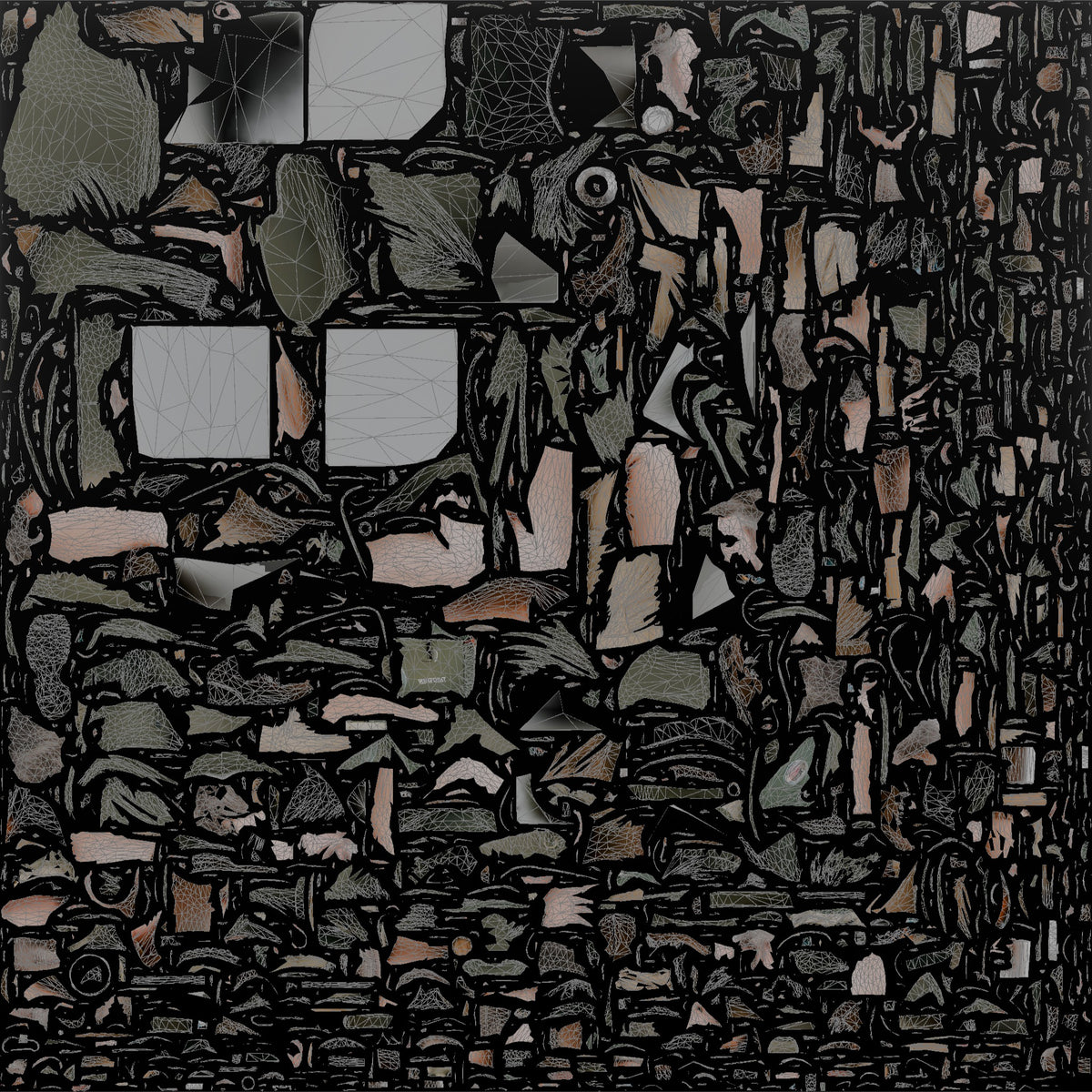 Hiker Sitting and Drinking from a Canteen - UV layout, base color map
