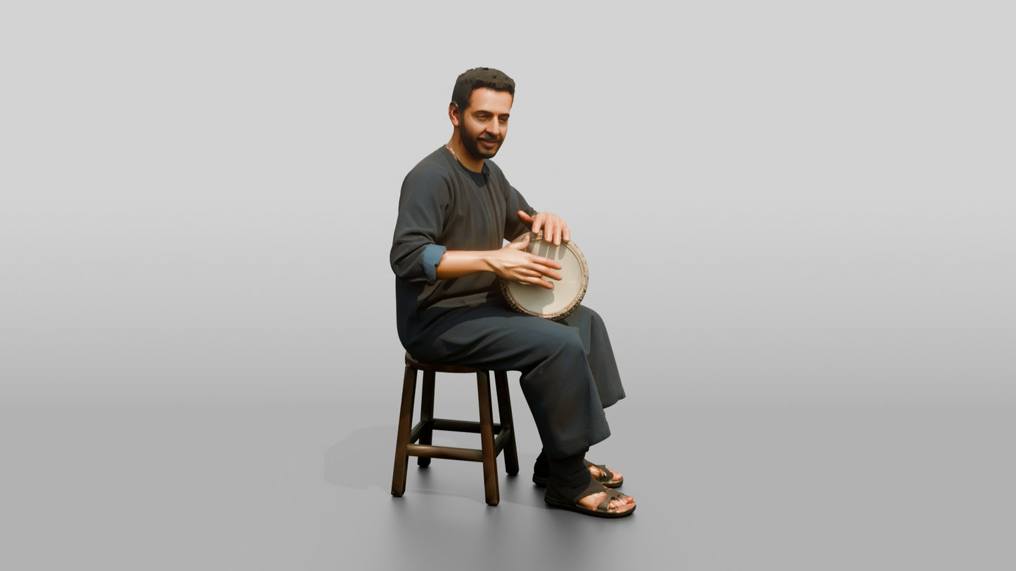 Darbuka Drummer Playing Goblet Drum