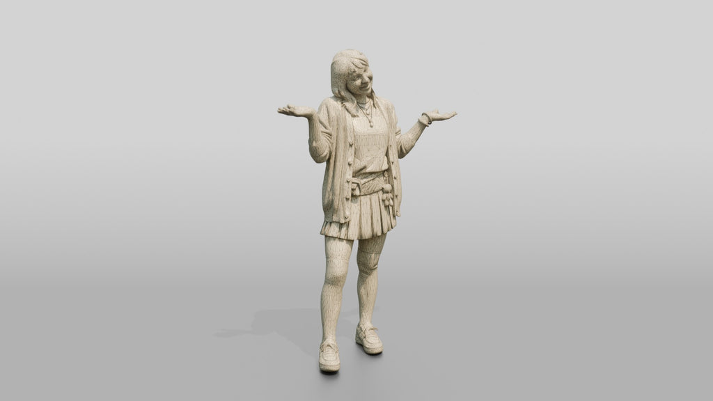 Asian Woman Shrugging Playfully