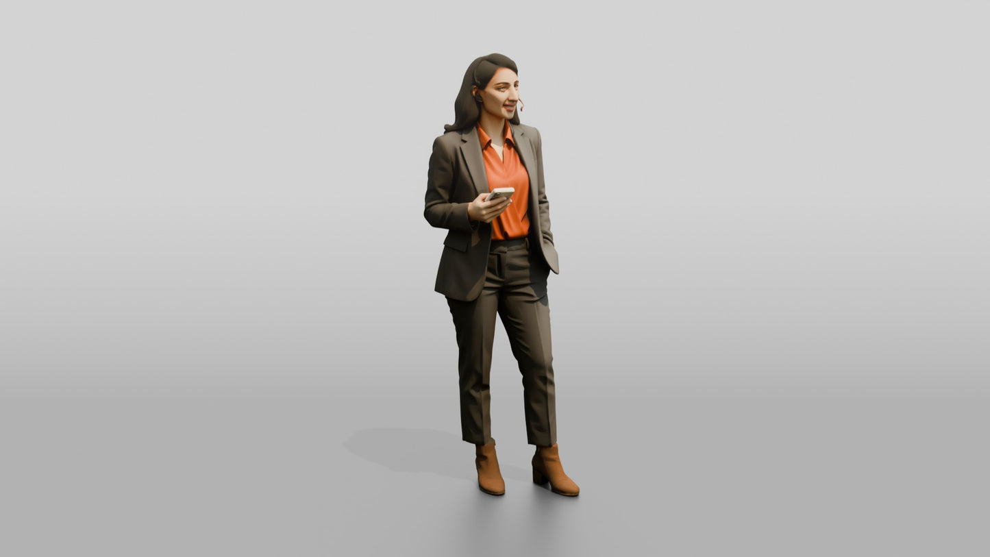 Businesswoman in a Blazer and Scarf