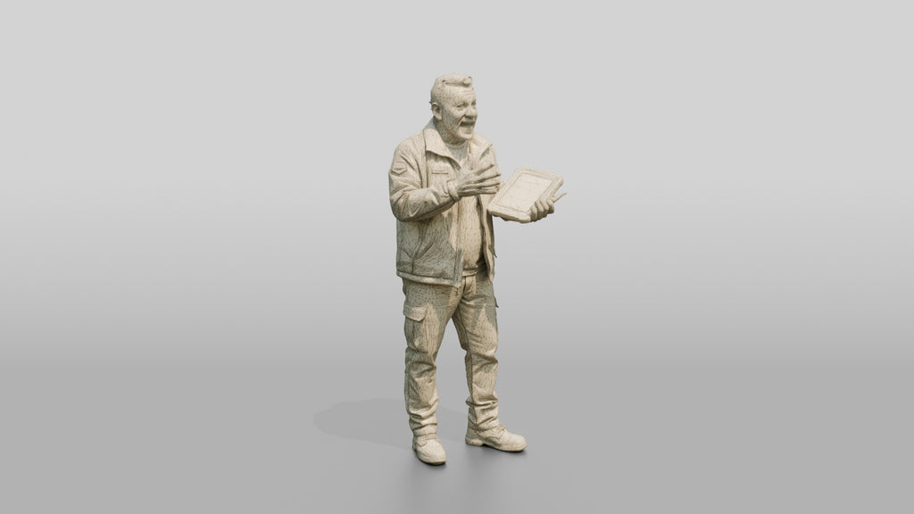 Courier Holding Tablet