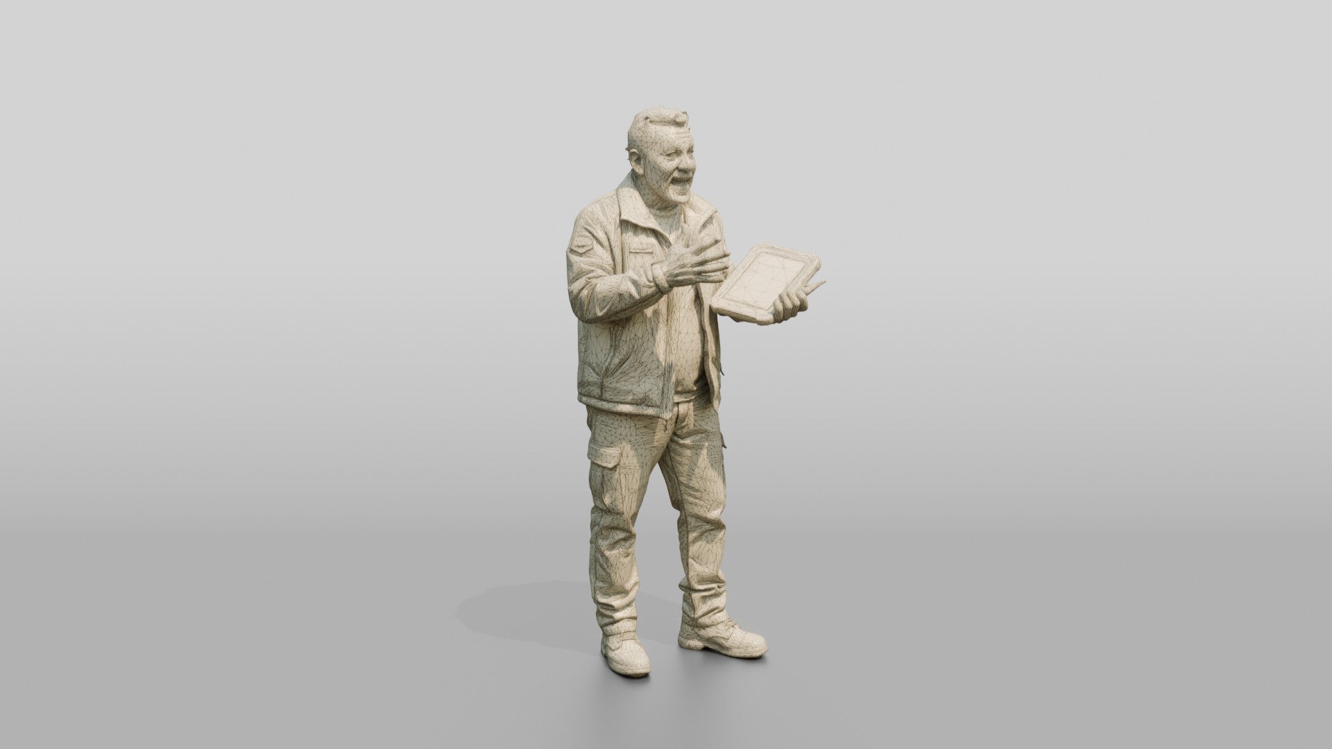 Courier Holding Tablet