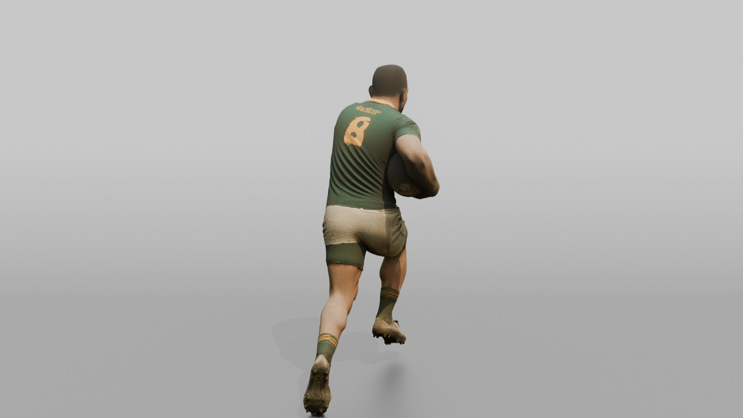 South African Winger Sprinting with the Ball