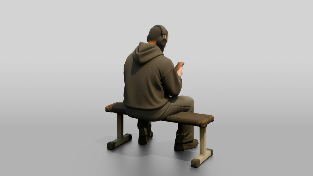 Man Sitting Upright on Weight Bench