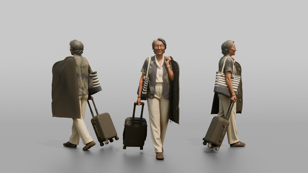 Traveler Carrying A Beach Bag
