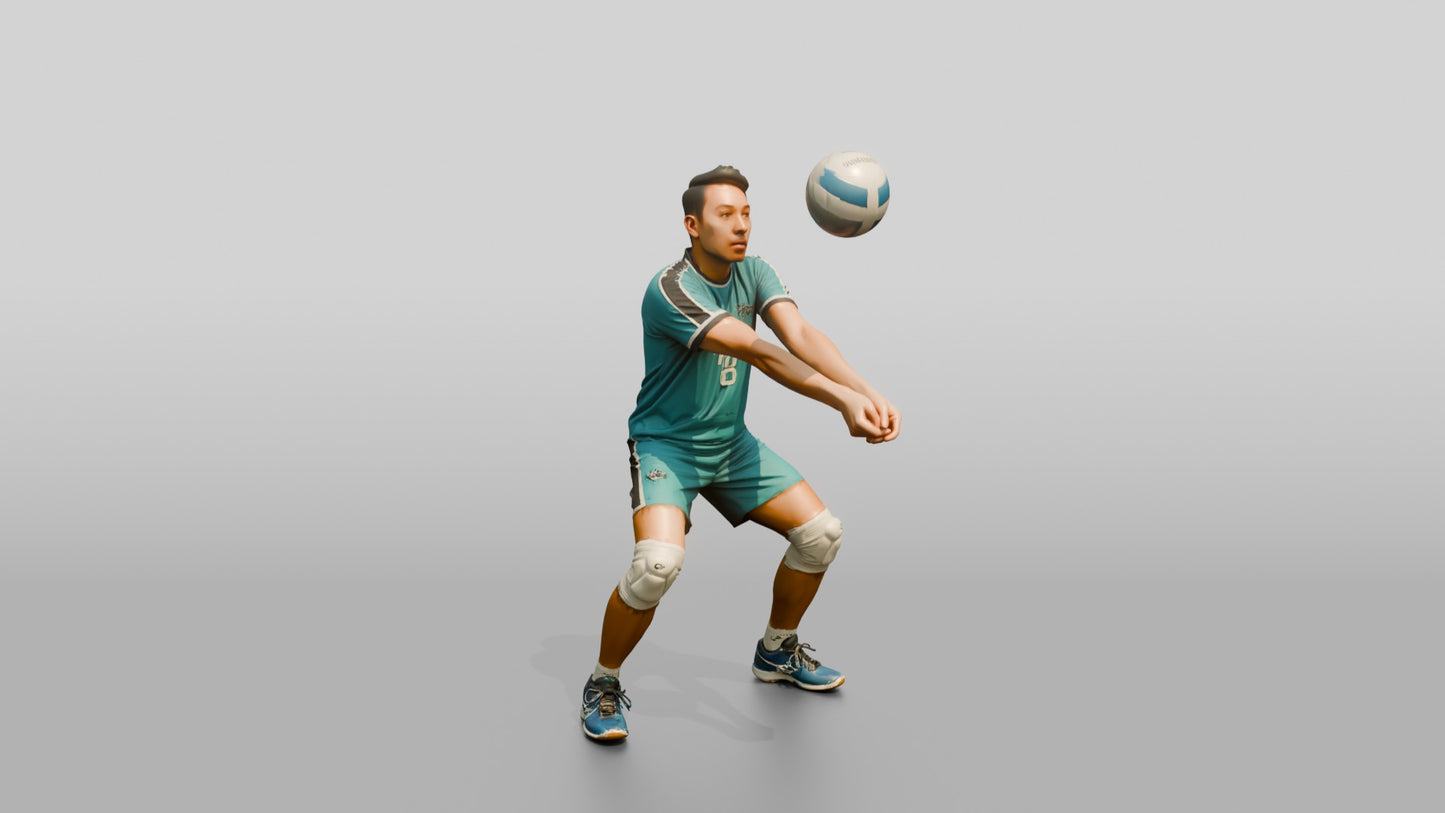 Southeast Asian Male Volleyball Player in Teal Uniform