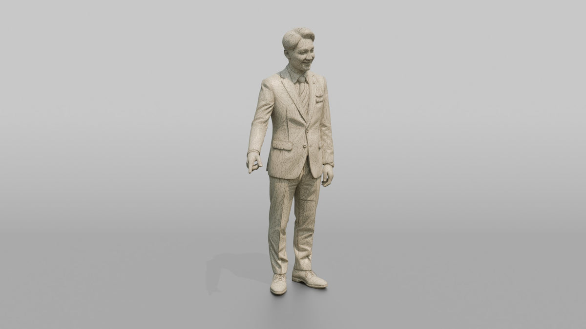 Black Flight Attendant Pouring Tea into a Cup - wireframe topology preview
