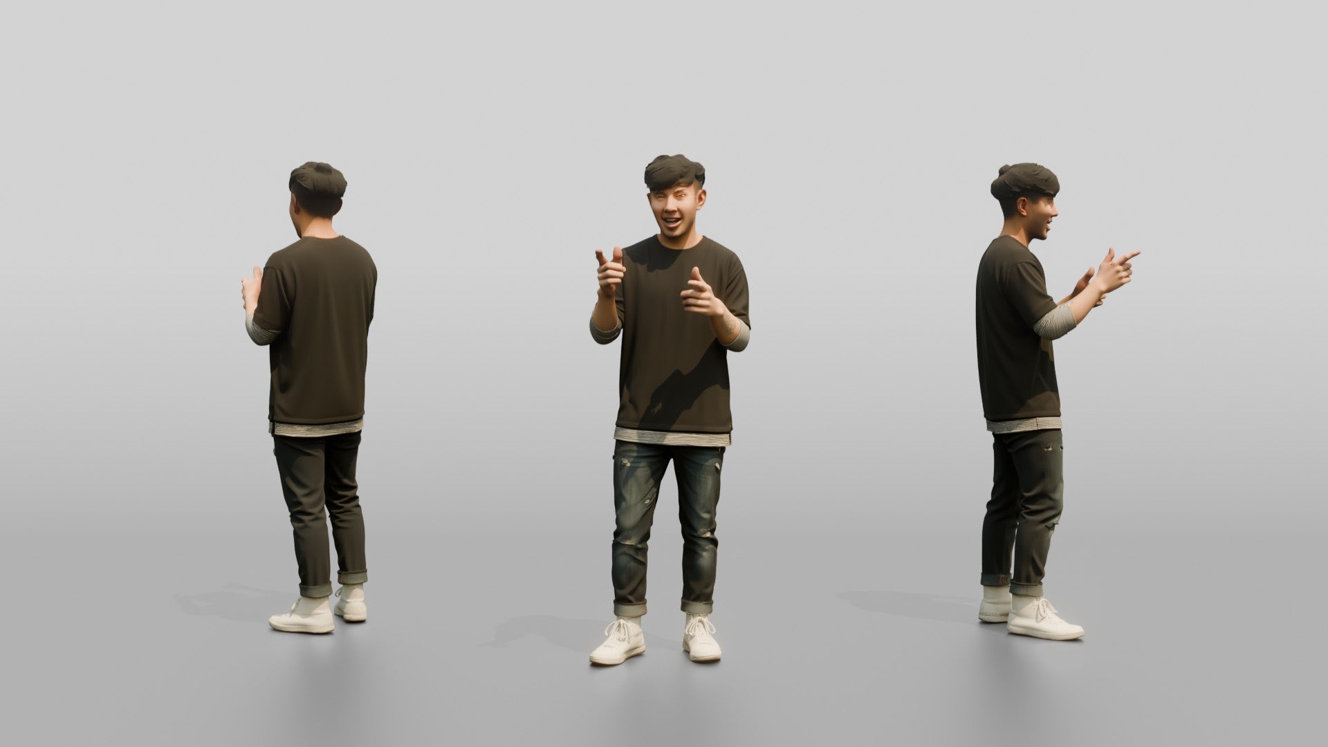 Asian Man Telling an Animated Story