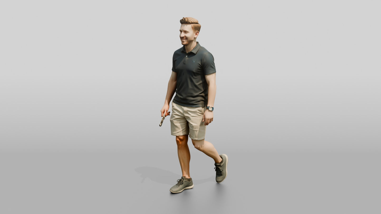 Casual Office Worker with a Phone