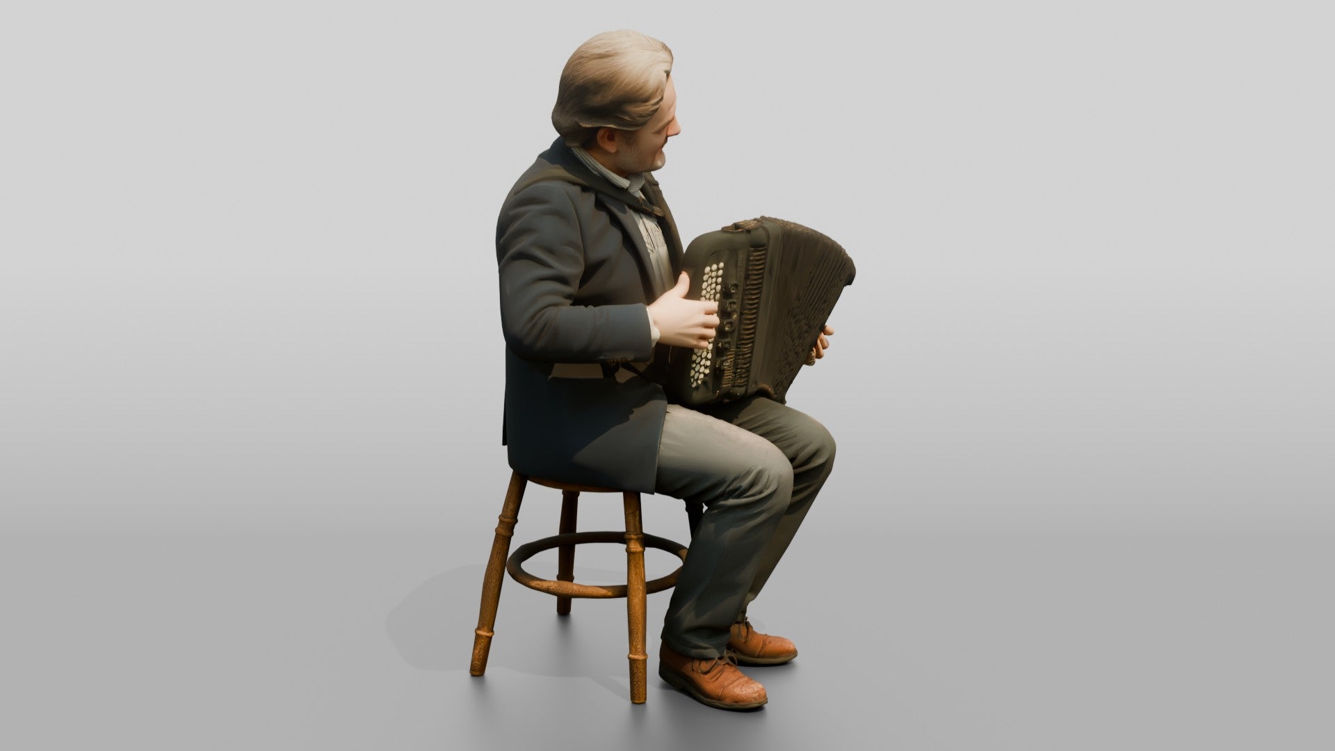 Accordion Player with Button Accordion