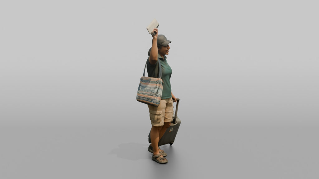 Traveler Waving Her Boarding Pass