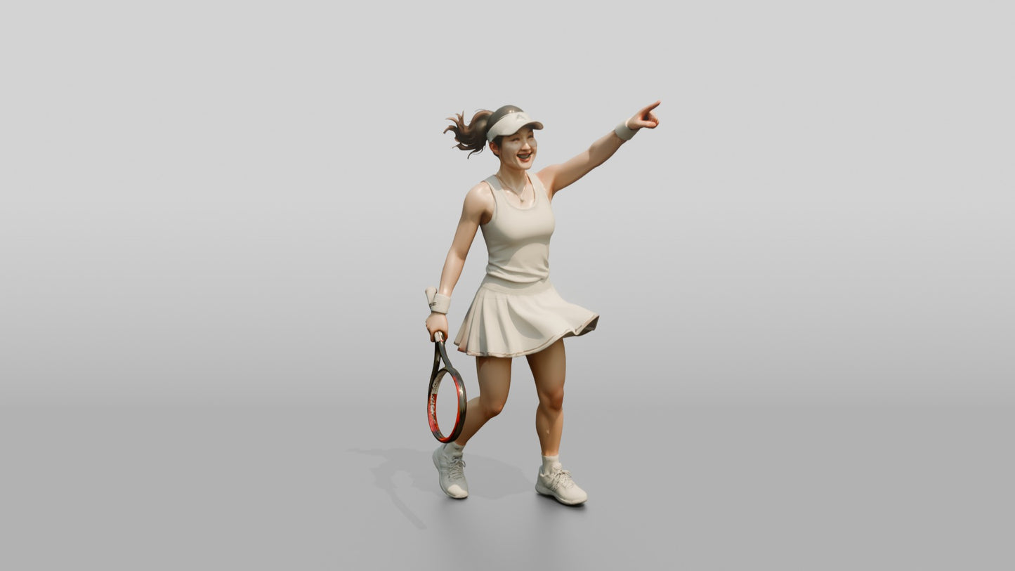 Female Tennis Player Celebrating a Victory
