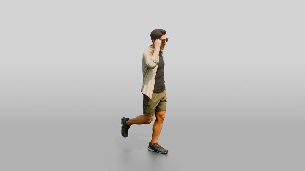 Man Sliding On Trendy Sunglasses