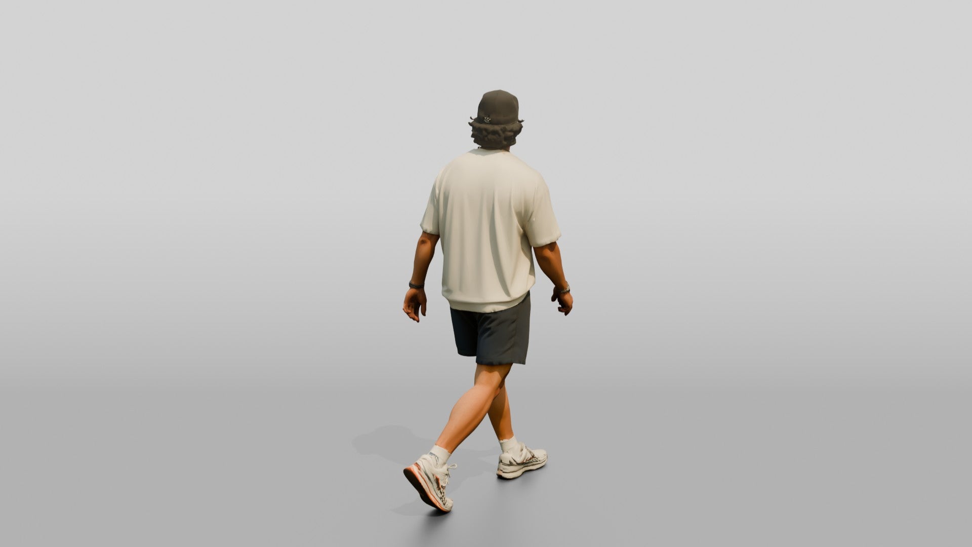 Latino Man Walking Confidently on the Boardwalk