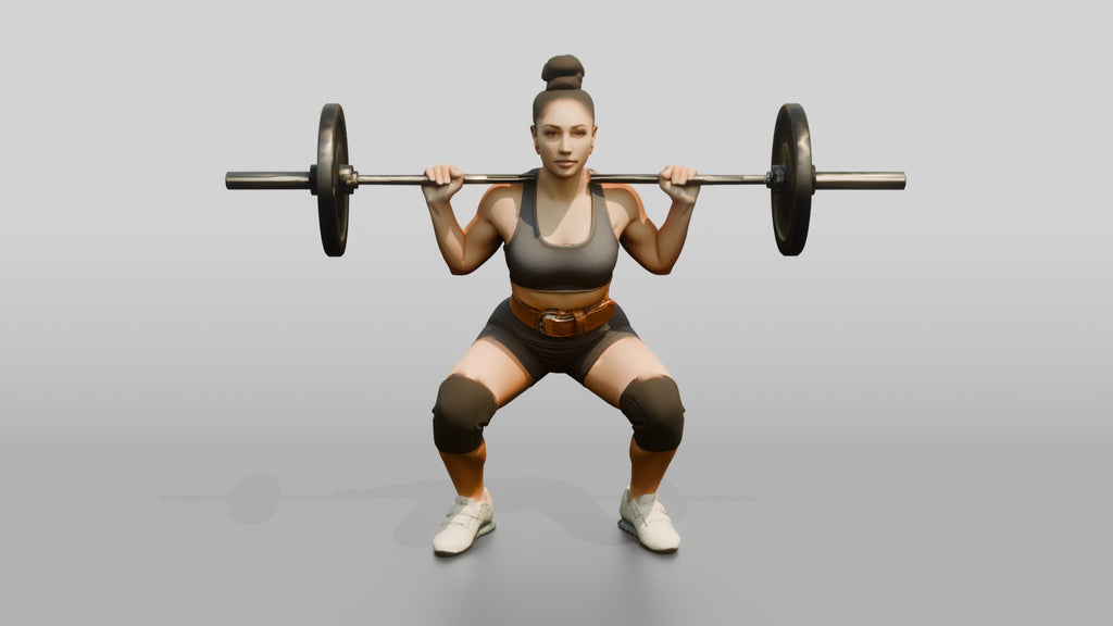 Woman in Athletic Squat Stance