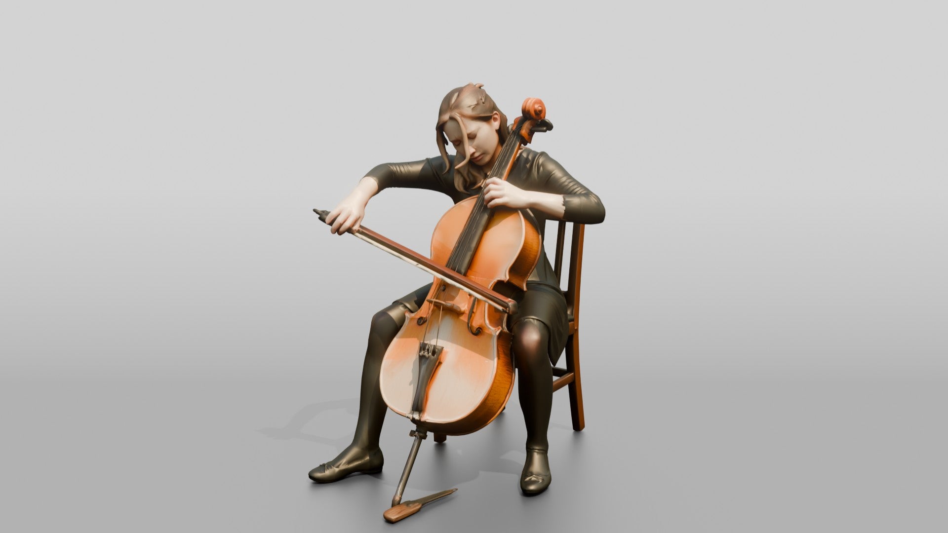 Cellist Playing Seated