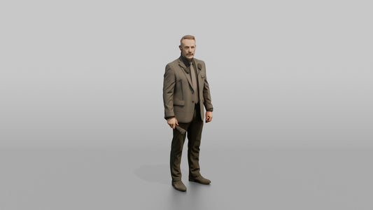 Door Staff Man Holding A Flashlight - 3D character model