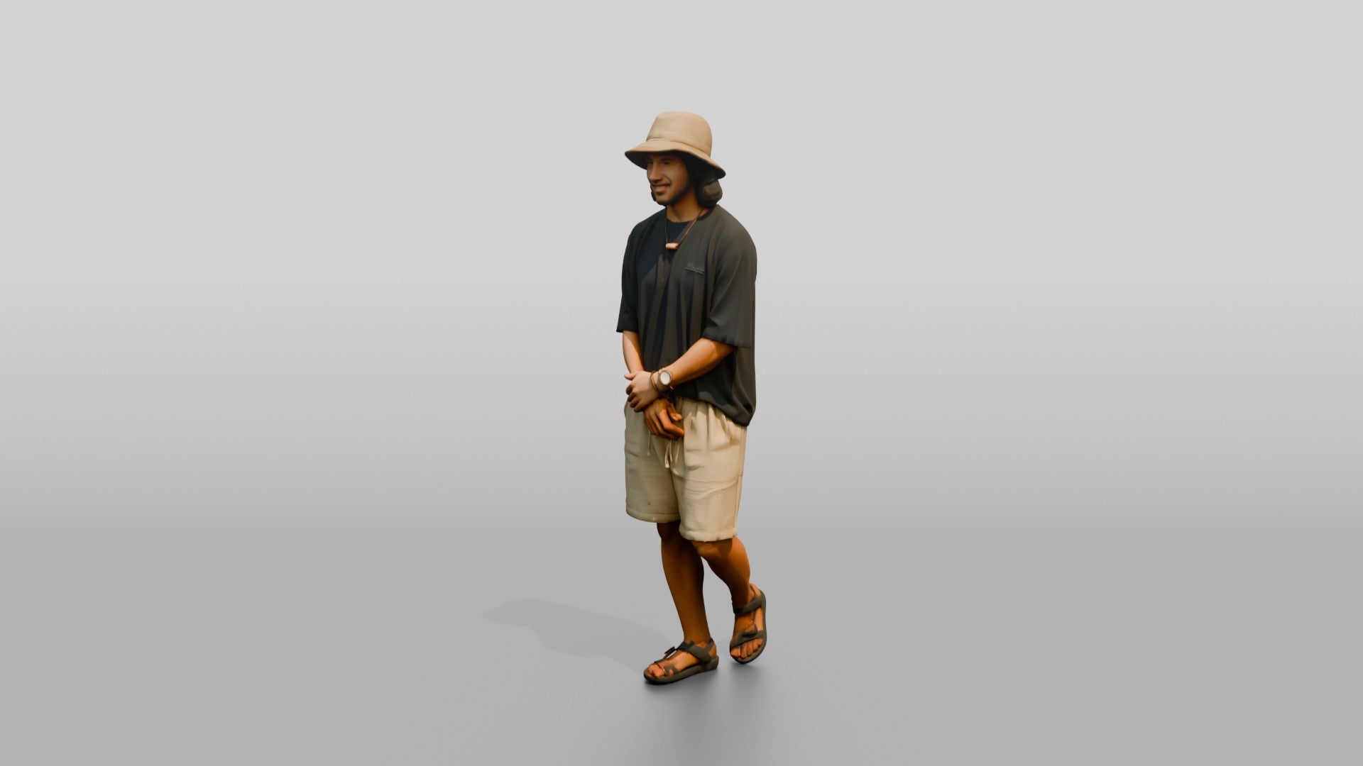 Man Leaning Back in Relaxed Surf Pose