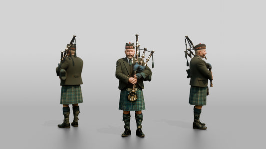 Bagpiper Playing Highland Bagpipes