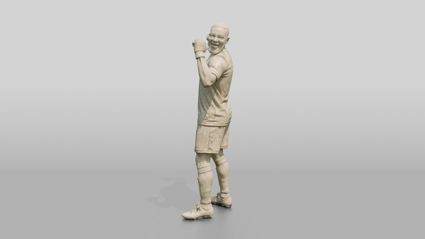 Soccer Player Pointing to Jersey Name
