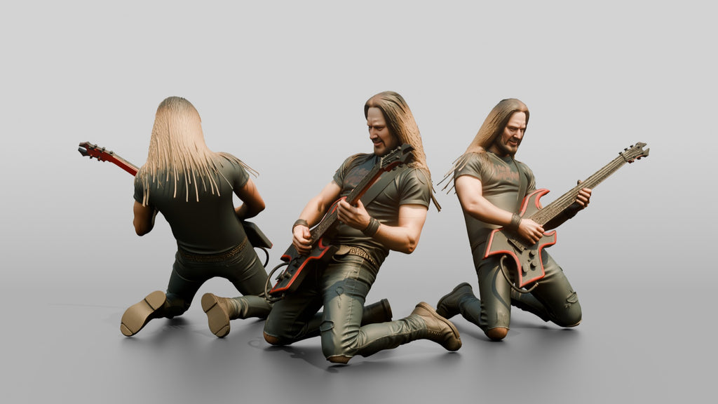 Heavy Metal Guitarist Knee-Slide Solo