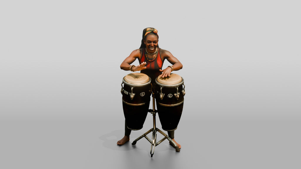 Percussionist Playing Conga Drums