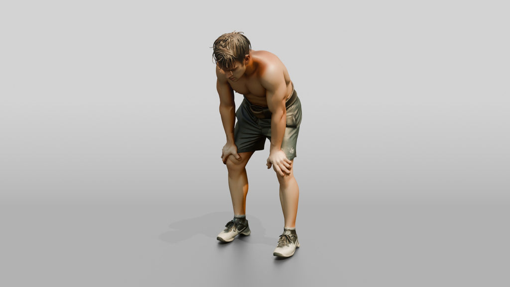 Man Catching Breath After Workout