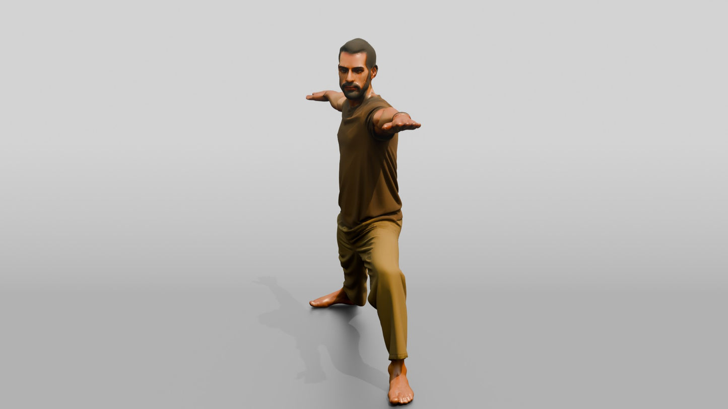 Warrior II Pose Man