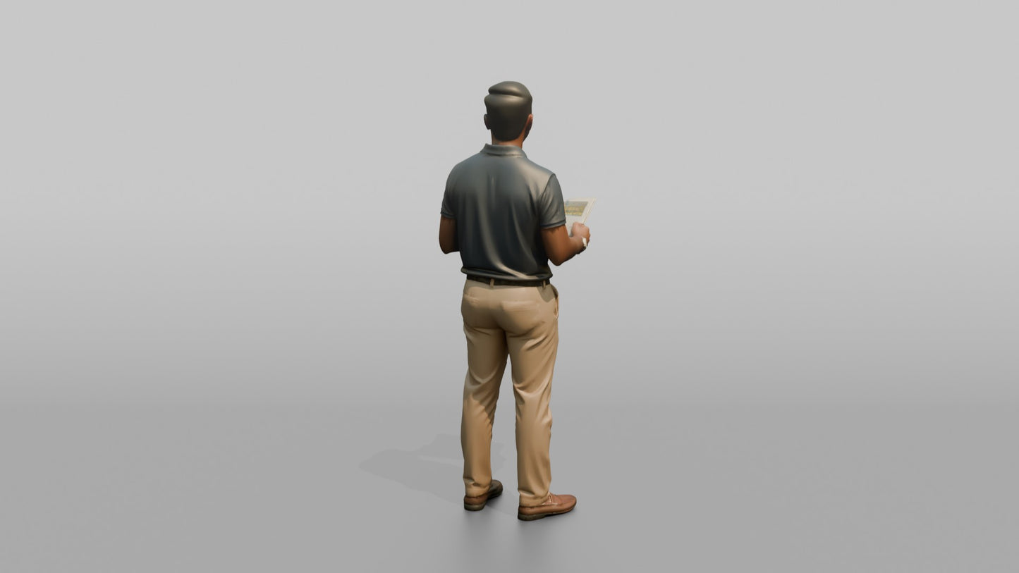 Vacationer Wearing Casual Polo Shirt And Chinos