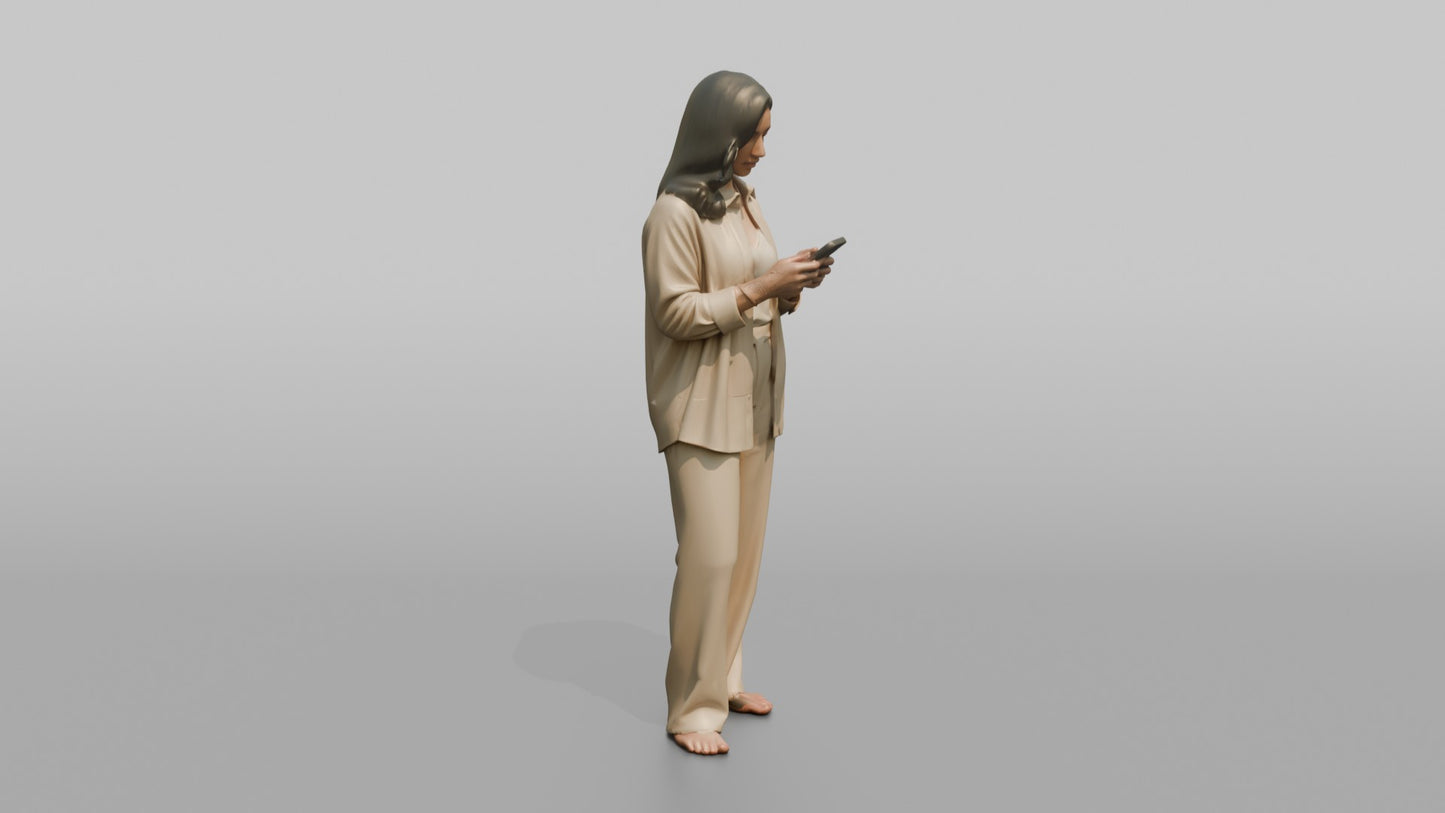 Vacationer Wearing Chic Beige Linen Set