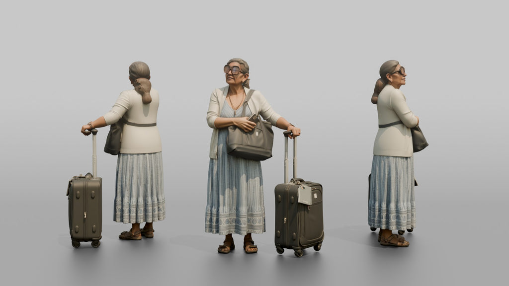 Traveler Hugging Her Carry-On Bag