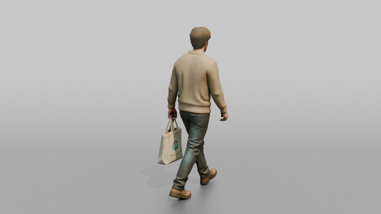 Dutch Man Walking in a Wool Sweater