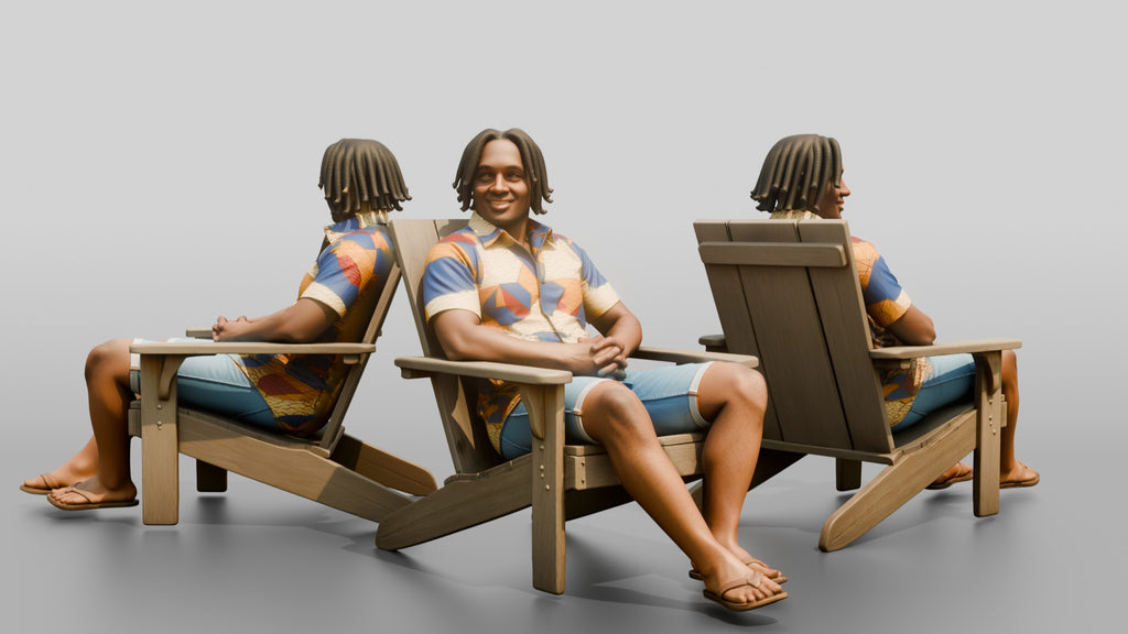 African Man with Dreadlocks Sitting in Lounge Chair