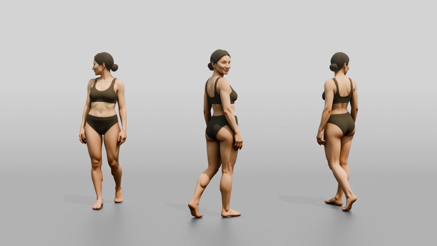 Woman in Black Two-Piece Swimsuit Standing