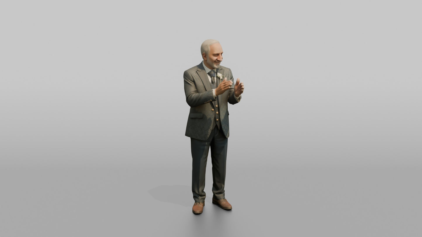 Elderly Middle Eastern Groom Clapping Rhythmically