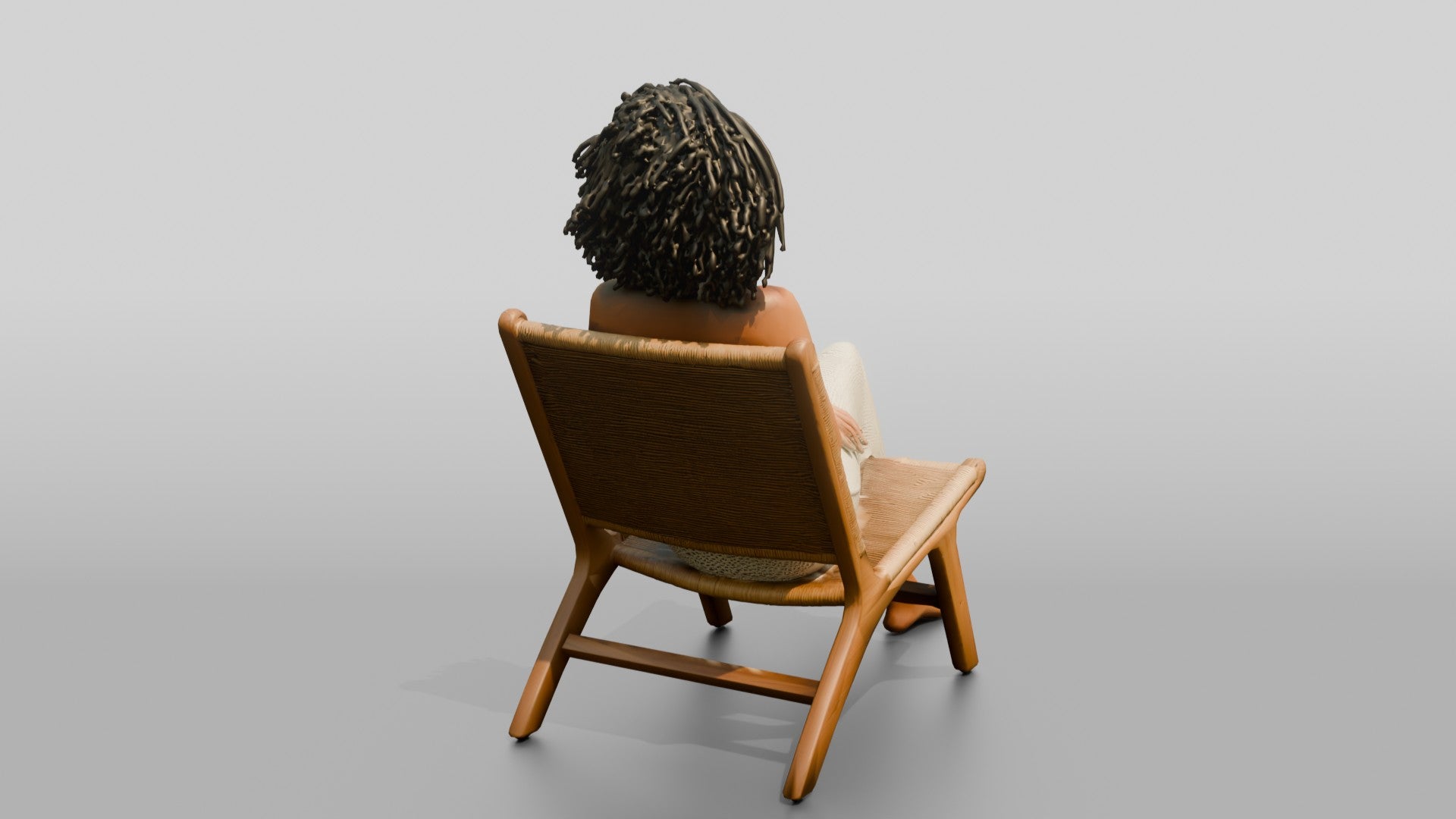 Woman Seated in a White Dress