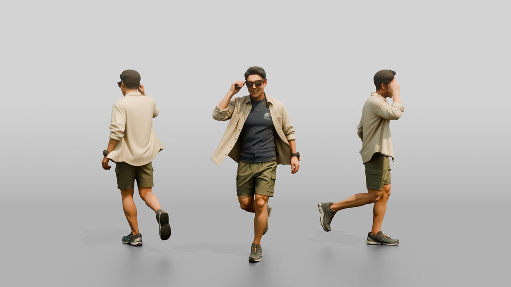 Man Sliding On Trendy Sunglasses