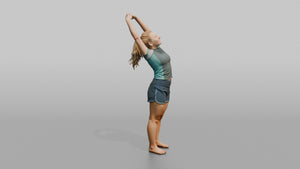 Surfer Stretching Before Paddling Out - 3D character model, view 1
