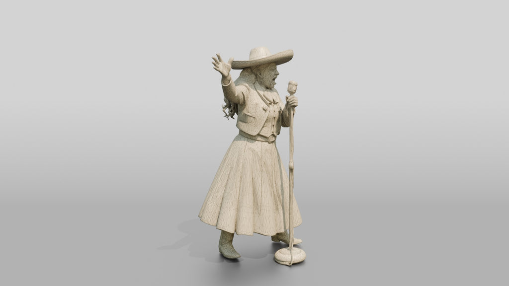 Ranchera Singer with Dramatic Hand Pose