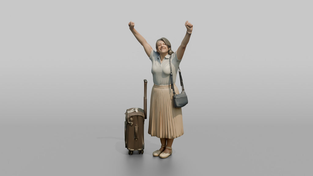 Traveler Stretching After A Long Flight
