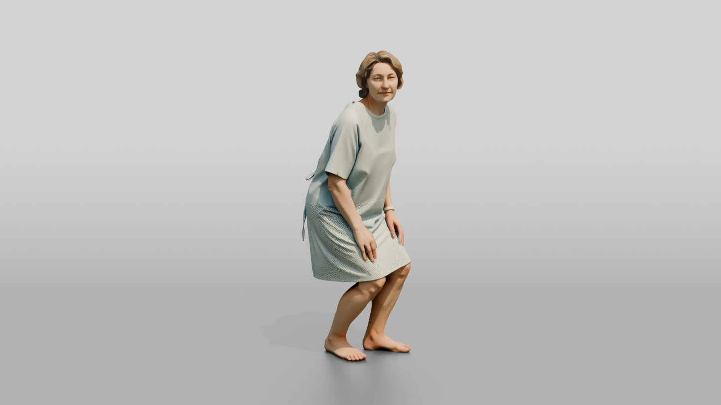 Woman Patient Walking Off Balance
