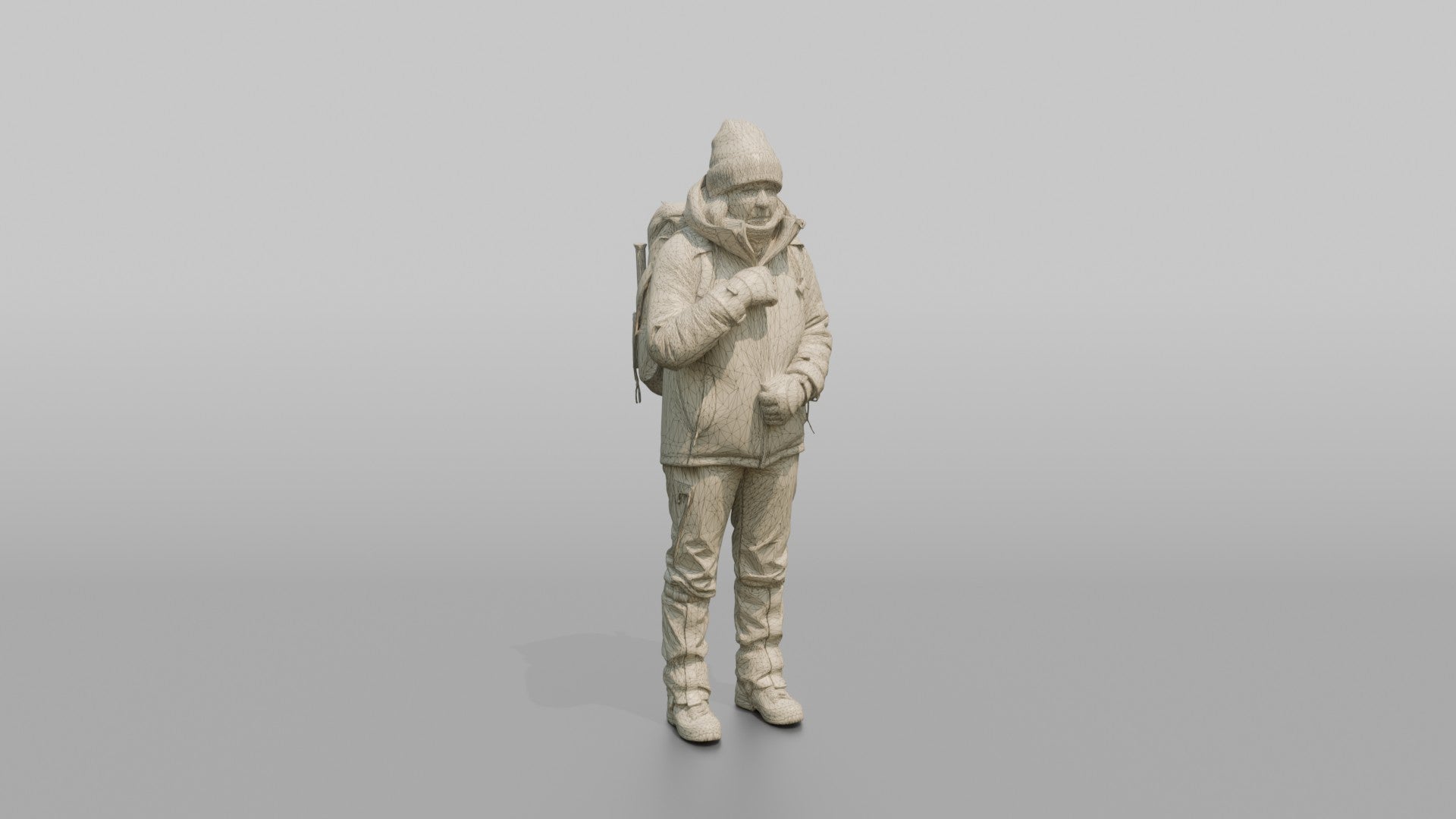Winter Hiker Zipping Up Her Jacket