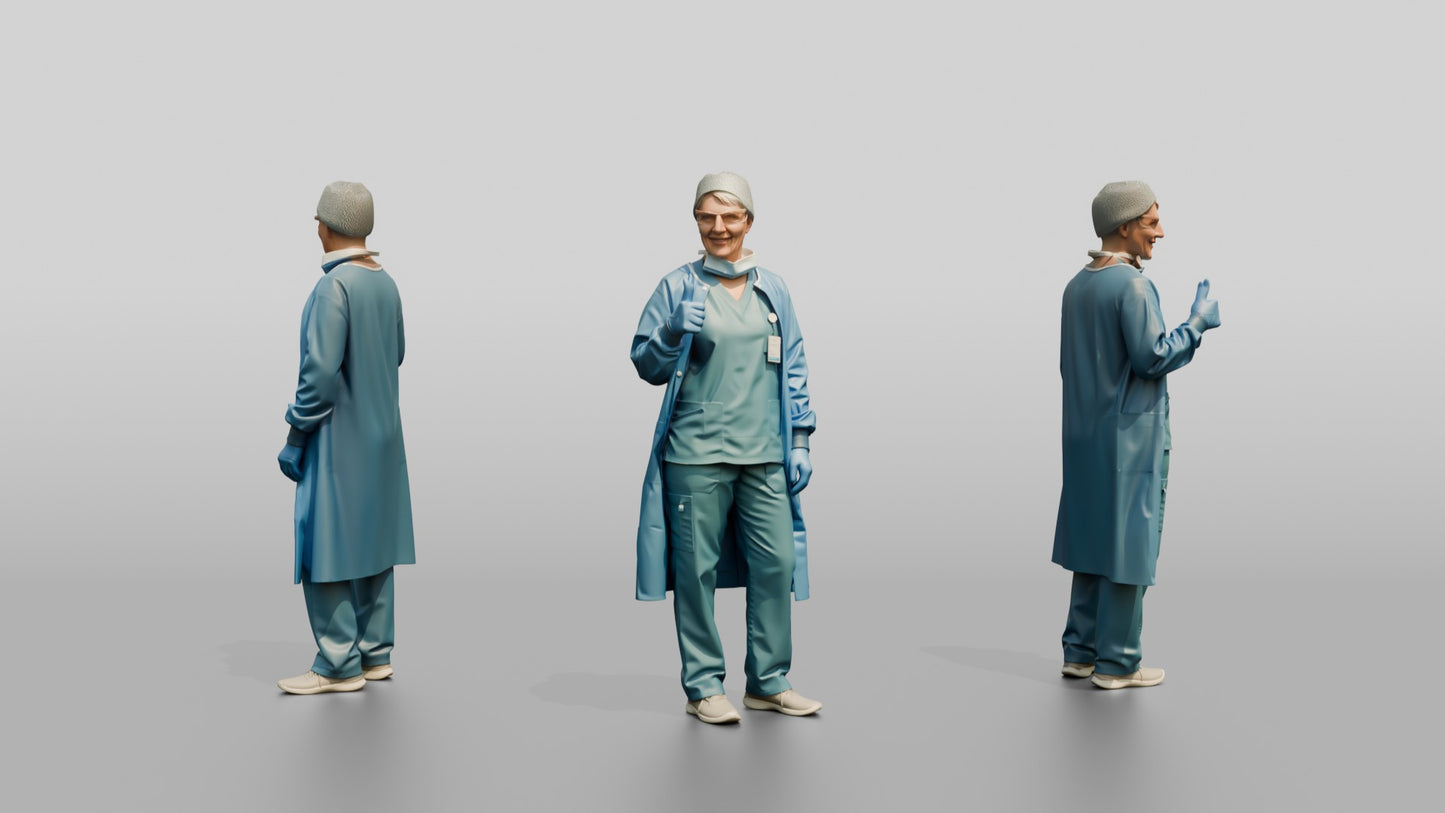 Older White Woman Doctor Giving Thumbs Up