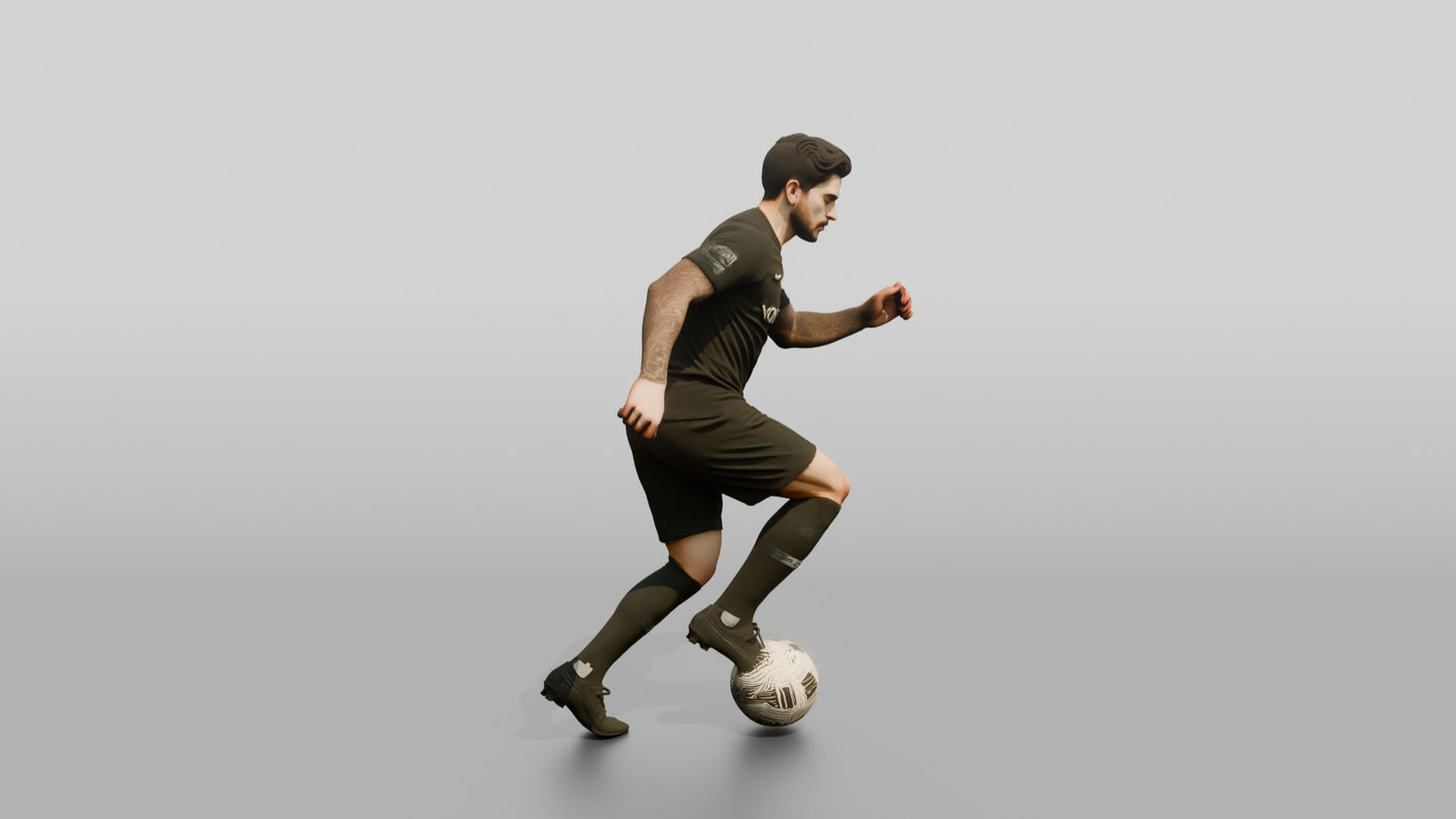 Soccer Player Step-Over Dribble
